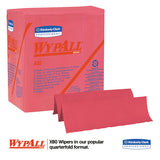 WypAll® X80 Cloths, 1-4 Fold, Hydroknit, 12 1-2 X 12, Red, 50-box, 4 Boxes-carton freeshipping - TVN Wholesale 