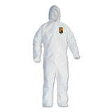 A40 Elastic-cuff And Ankle Hooded Coveralls, 4x-large, White, 25-carton