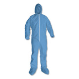 A65 Zipper Front Hood And Boot Flame-resistant Coveralls, Elastic Wrist And Ankles, X-large, Blue, 25-carton