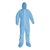 A65 Zipper Front Hood And Boot Flame-resistant Coveralls, Elastic Wrist And Ankles, 3x-large, Blue, 21-carton
