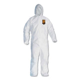 A30 Elastic-back And Cuff Hooded Coveralls, 4x-large, White, 25-carton