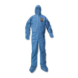 A20 Elastic Back Wrist-ankle, Hood-boots Coveralls, 4x-large, Blue, 20-carton