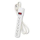 Kensington® Six-outlet Power Strip, 120v, 4 Ft Cord, 1.5 X 3.75 X 13, Cream-ivory freeshipping - TVN Wholesale 