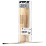 Charles Leonard® Long Handle Easel Brush, Size 18, Natural Bristle, Flat Profile, 12-pack freeshipping - TVN Wholesale 