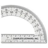 Charles Leonard® Open Center Protractor, Plastic, 6" Ruler Edge, Clear freeshipping - TVN Wholesale 