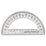 Charles Leonard® Open Center Protractor, Plastic, 6" Ruler Edge, Clear freeshipping - TVN Wholesale 