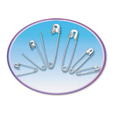 Charles Leonard® Safety Pins, Nickel-plated, Steel, Assorted Sizes, 50-pack freeshipping - TVN Wholesale 