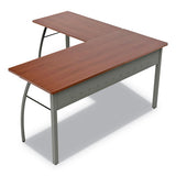 Linea Italia® Trento Line L-shaped Desk, 59.13" X 59.13" X 29.5", Cherry freeshipping - TVN Wholesale 