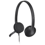 H340 Corded Headset, Usb, Black