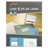 MACO® Cover-all Opaque Laser-inkjet Shipping Labels, Internet Format, 5.5 X 8.5, White, 2 Labels-sheet, 100 Sheets-box freeshipping - TVN Wholesale 