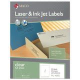 MACO® Matte Clear Printable Shipping Address Labels, Inkjet-laser Printers, 8.5 X 11, Matte Clear, 50-box freeshipping - TVN Wholesale 