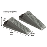 Master Caster® Big Foot Doorstop, No Slip Rubber Wedge, 2.25w X 4.75d X 1.25h, Gray, 2-pack freeshipping - TVN Wholesale 