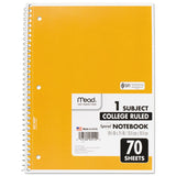 Mead® Spiral Notebook, 3-hole Punched, 1 Subject, Medium-college Rule, Randomly Assorted Covers, 10.5 X 7.5, 70 Sheets freeshipping - TVN Wholesale 