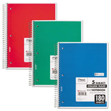 Mead® Spiral Notebook, 5 Subject, Medium-college Rule, Randomly Assorted Covers, 10.5 X 8, 180 Sheets freeshipping - TVN Wholesale 