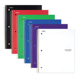 Wirebound Notebook, 5 Subject, 8 Pockets, Medium-college Rule, Randomly Assorted Covers, 11 X 8.5, 200 Sheets