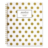 Gold Dots Hardcover Notebook, 1 Subject, Wide-legal Rule, White-gold Cover, 11 X 8.88, 80 Sheets