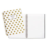 Cambridge® Gold Dots Hardcover Notebook, 1 Subject, Wide-legal Rule, White-gold Cover, 9.5 X 7, 80 Sheets freeshipping - TVN Wholesale 