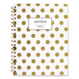 Gold Dots Hardcover Notebook, 1 Subject, Wide-legal Rule, White-gold Cover, 9.5 X 7, 80 Sheets