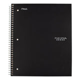 Wirebound Notebook, 1 Subject, Medium-college Rule, Black Cover, 11 X 8.5, 100 Sheets