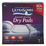 Medline Ultrasorbs Disposable Dry Pads, 23" X 35", White, 7-box, 6-carton freeshipping - TVN Wholesale 