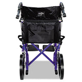 Medline Excel Deluxe Aluminum Transport Wheelchair, 19w X 16d, 300 Lb Capacity freeshipping - TVN Wholesale 