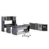 Safco® Medina Series Laminate Curved Desk Base, 72" X 36" X 29.5", Gray Steel freeshipping - TVN Wholesale 