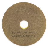 Scotch-Brite™ Clean And Shine Pad, 20" Diameter, Brown-yellow, 5-carton freeshipping - TVN Wholesale 