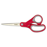 Scotch® Multi-purpose Scissors, Pointed Tip, 7" Long, 3.38" Cut Length, Gray-red Straight Handle freeshipping - TVN Wholesale 