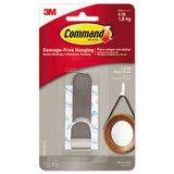 Command™ Decorative Hooks, Medium, Brushed Nickel, 2 Hook And 4 Strips-pack freeshipping - TVN Wholesale 
