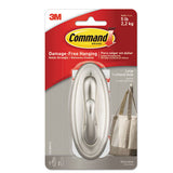 Command™ Decorative Hooks, Medium, Brushed Nickel, 2 Hook And 4 Strips-pack freeshipping - TVN Wholesale 
