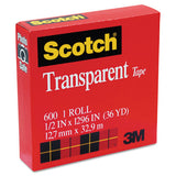 Scotch® Transparent Tape, 1" Core, 0.5" X 36 Yds, Transparent freeshipping - TVN Wholesale 