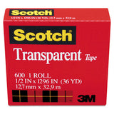 Scotch® Transparent Tape, 1" Core, 0.5" X 36 Yds, Transparent freeshipping - TVN Wholesale 