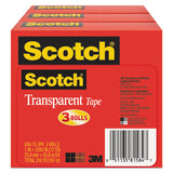 Scotch® Transparent Tape, 3" Core, 1" X 72 Yds, Transparent, 3-pack freeshipping - TVN Wholesale 