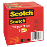 Scotch® Transparent Tape, 3" Core, 1" X 72 Yds, Transparent, 3-pack freeshipping - TVN Wholesale 