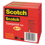 Scotch® Transparent Tape, 3" Core, 1" X 72 Yds, Transparent, 3-pack freeshipping - TVN Wholesale 