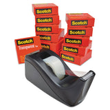 Scotch® Transparent Tape Value Pack With Black Dispenser, 1" Core, 0.75" X 83.33 Ft, Transparent freeshipping - TVN Wholesale 