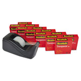 Scotch® Transparent Tape Value Pack With Black Dispenser, 1" Core, 0.75" X 83.33 Ft, Transparent freeshipping - TVN Wholesale 