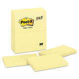 Post-it® Notes Original Pads In Canary Yellow, 3 X 5, Lined, 100-sheet, 12-pack freeshipping - TVN Wholesale 
