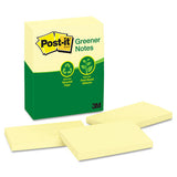 Post-it® Greener Notes Recycled Note Pads, 1.5 X 2, Canary Yellow, 100 Notes-pad, 12 Pads-pack freeshipping - TVN Wholesale 