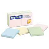 Highland™ Self-stick Notes, 3 X 3, Assorted Pastel, 100-sheet, 12-pack freeshipping - TVN Wholesale 