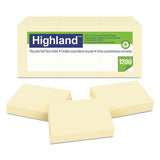 Highland™ Recycled Self Stick Notes, 3 X 3, Yellow, 100 Sheets-pad, 12 Pads-pack freeshipping - TVN Wholesale 