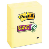 Post-it® Notes Super Sticky Canary Yellow Note Pads, 3 X 5, 90-sheet, 12-pack freeshipping - TVN Wholesale 