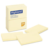 Highland™ Self-stick Notes, 3 X 5, Yellow, 100-sheet, 12-pack freeshipping - TVN Wholesale 