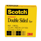 Scotch® Double-sided Tape, 1" Core, 0.5" X 75 Ft, Clear freeshipping - TVN Wholesale 
