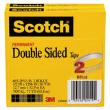 Scotch® Double-sided Tape, 3" Core, 0.5" X 36 Yds, Clear, 2-pack freeshipping - TVN Wholesale 