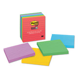 Post-it® Notes Super Sticky Pads In Playful Primary Colors, Lined, 4 X 4, 90 Sheets-pad, 6 Pads-pack freeshipping - TVN Wholesale 