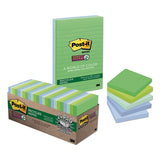 Post-it® Notes Super Sticky Recycled Notes In Oasis Colors, Lined, 4 X 4, 90 Sheets-pad, 6 Pads-pack freeshipping - TVN Wholesale 