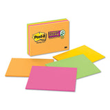 Super Sticky Meeting Notes In Energy Boost Colors, 8 X 6, 45 Sheets-pad, 4 Pads-pack