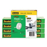 Scotch® Clip Dispenser Value Pack With 12 Rolls Of Tape, 1" Core, Plastic, Charcoal freeshipping - TVN Wholesale 