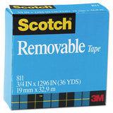 Scotch® Removable Tape, 1" Core, 0.75" X 36 Yds, Transparent, 2-pack freeshipping - TVN Wholesale 